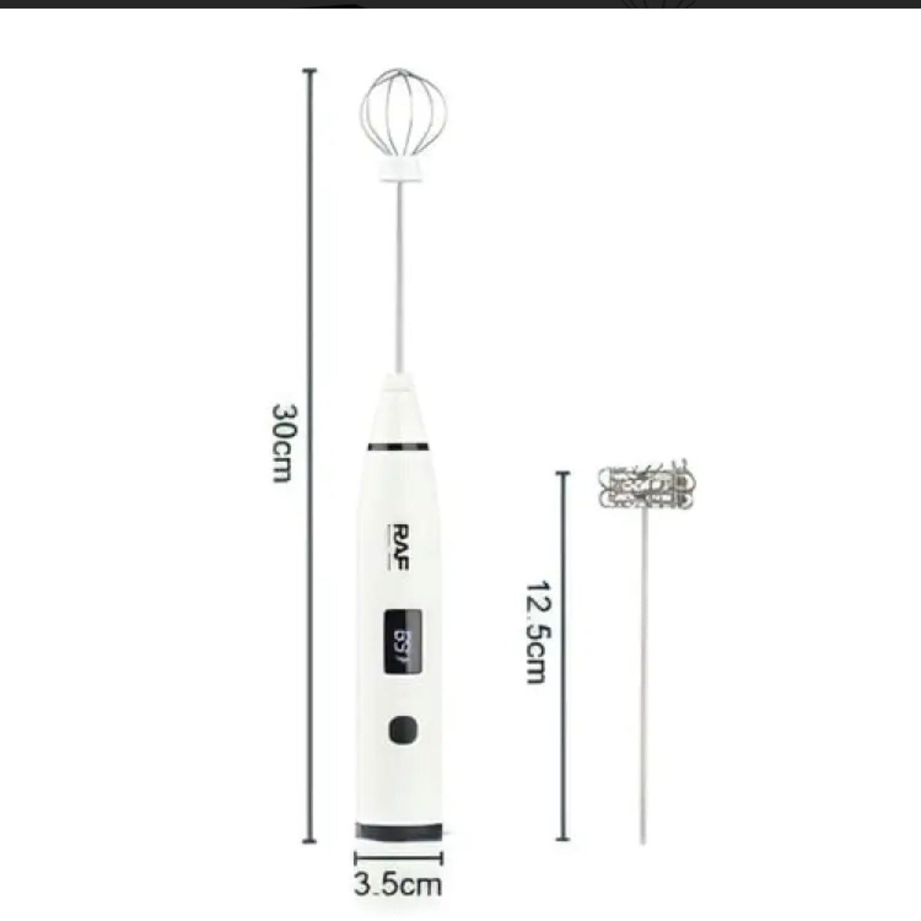 RAF Rechargeable Coffee Beater & Egg Whisker R.322 with 3 speeds & Digital Display - Armaa Store