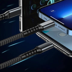 100W 3 in 1 Fast Charging Cable - USB to Type-C, Micro & Lightning Cable