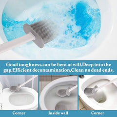 Silicone Toilet Cleaner Brush With Holder