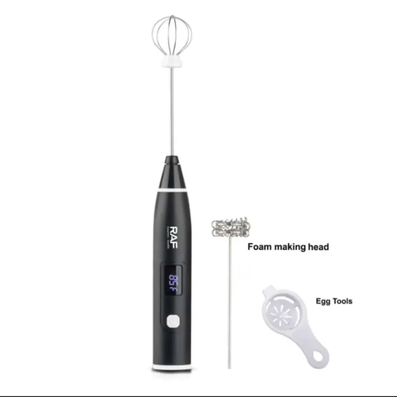 RAF Rechargeable Coffee Beater & Egg Whisker R.322 with 3 speeds & Digital Display - Armaa Store
