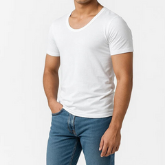 Soft Fit White Half Sleeve Vest- Pack of 12