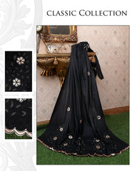 Swiss Lawn Laser Lace Shawl for Women – All-Season Comfort | New 2025 Summer Collection, Midnight Loom