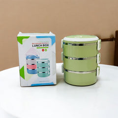 3 Layers Insulated Lunch Box Stainless Steel Tiffin Hot Box For office school