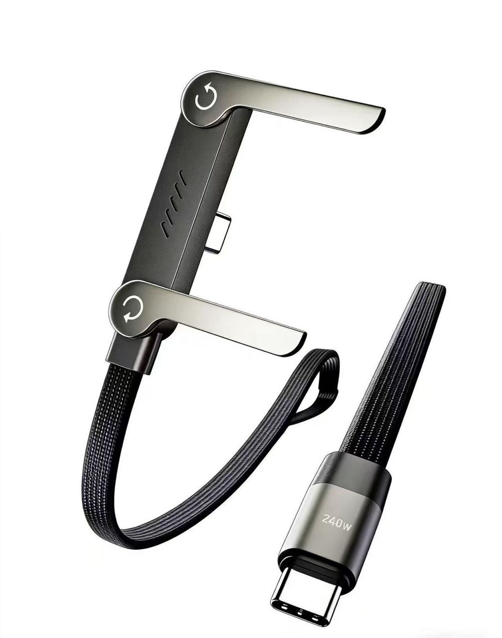 240W 2-in-1 Charging Cable with Phone Stand 1.5m length