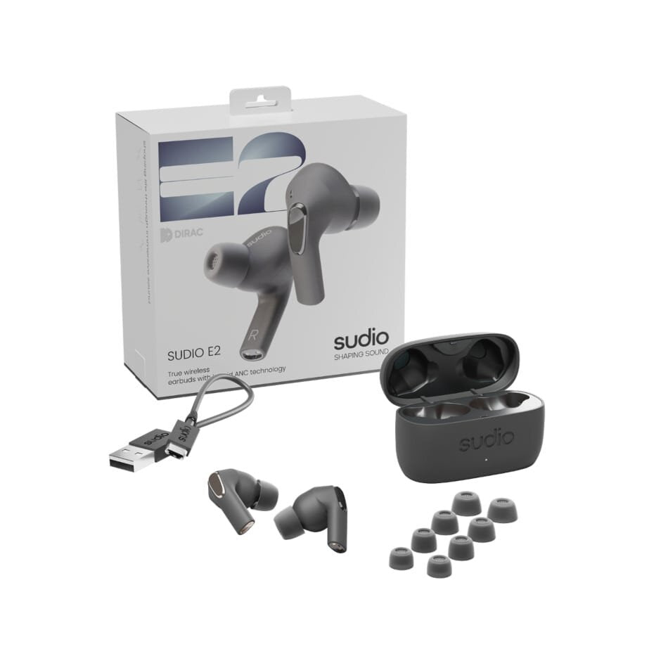 Sudio E2 wireless earbuds with charging case, earbuds