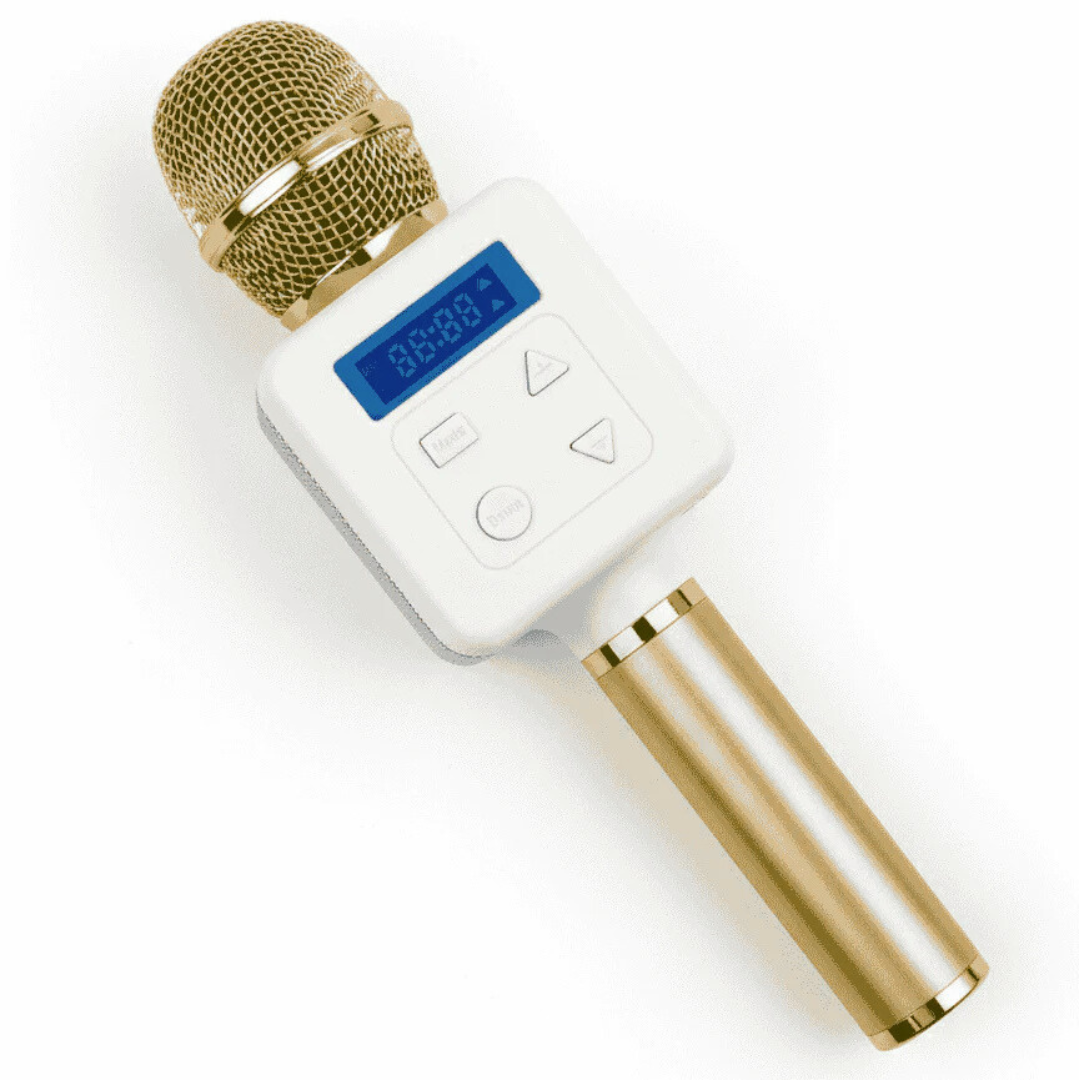 golden microphone with digital display armaa store