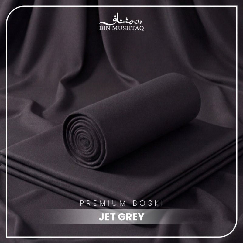Jet Grey - Imperial Original Unstitched Boski - Bin Mushtaq