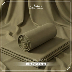 Khaki Green - Imperial Original Unstitched Boski - Bin Mushtaq