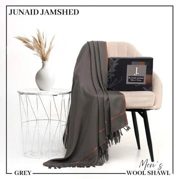 J. Premium Box Pack Italian Wool Shawl-Grey