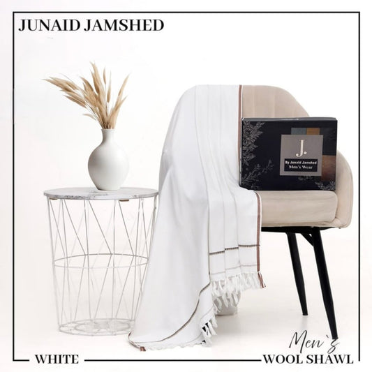 J. Premium Box Pack Italian Wool Shawl-Crystal White