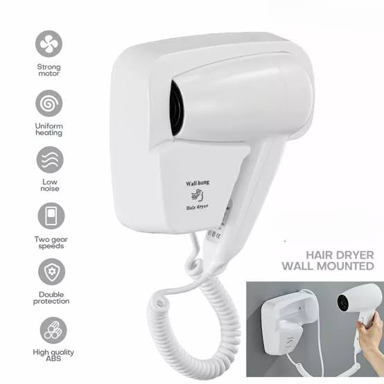 LANDIA WALL-MOUNTED HAIR DRYER – COMPACT & STYLISH FOR HOTELS & HOMES - Armaa Store