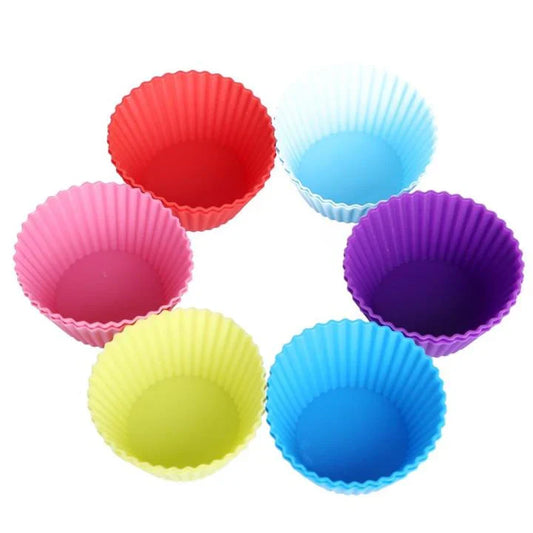 12 Pcs Silicone Cupcake Maker Set | Reusable Non-Stick Muffin & Cupcake Baking Molds | Food Grade Silicone
