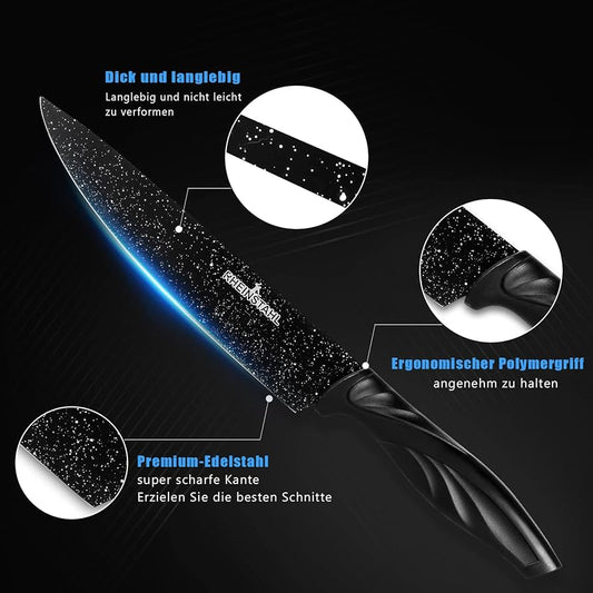 Knife Set 6-Piece Stainless Steel Kitchen Knife Set with Gift Box, Professional Knife Set Including Peeler - Armaa Store