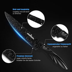 Knife Set 6-Piece Stainless Steel Kitchen Knife Set with Gift Box, Professional Knife Set Including Peeler - Armaa Store