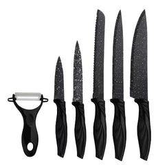Knife Set 6-Piece Stainless Steel Kitchen Knife Set with Gift Box, Professional Knife Set Including Peeler - Armaa Store