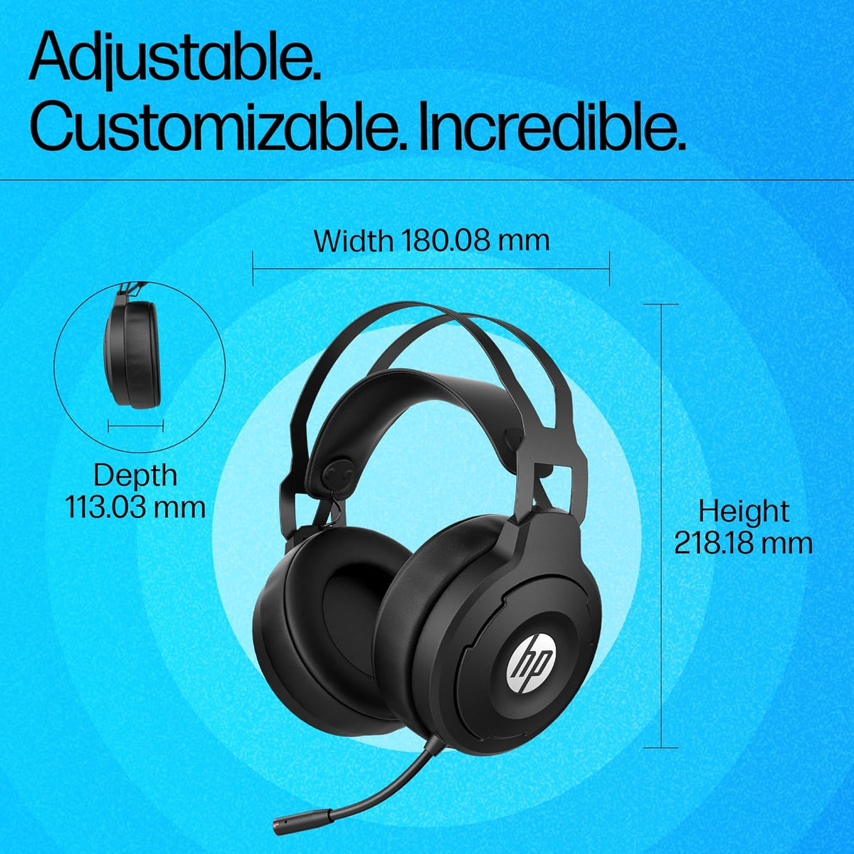 HP X1000 Wireless USB Over Ear Gaming Headphones with 7.1 Surround Sound with Mic/ 50 mm Drivers (Form Expired)
