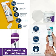 CeraVe 4 in 1 Skincare Kit Night Cream, Sunblock, Cleanser & Serum for Radiant Skin - Armaa Store