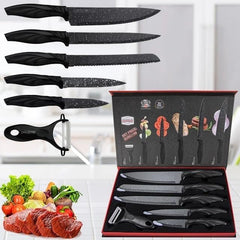 Knife Set 6-Piece Stainless Steel Kitchen Knife Set with Gift Box, Professional Knife Set Including Peeler - Armaa Store
