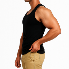 Soft Fit  Black Sleeveless Vest - Pack of 3
