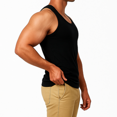 Soft Fit  Black Sleeveless Vest - Pack of 3
