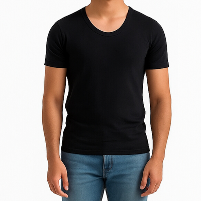 Soft Fit  Black Half Sleeve Vest - Pack of 12