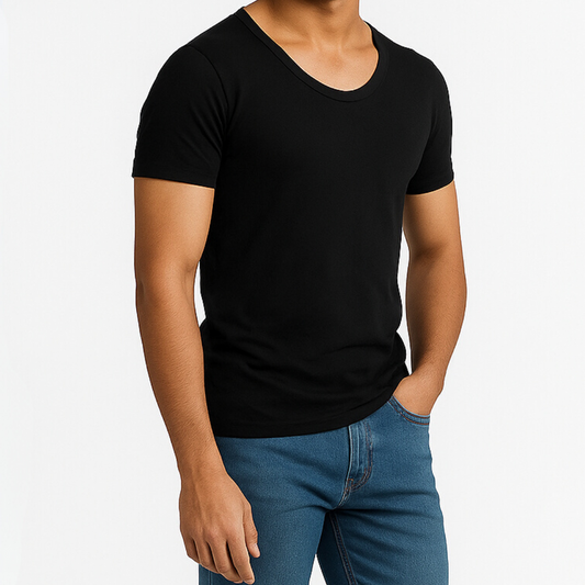 Soft Fit  Black Half Sleeve Vest - Pack of 3