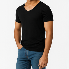 Soft Fit  Black Half Sleeve Vest - Pack of 6