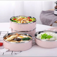3 Layers Insulated Lunch Box Stainless Steel Tiffin Hot Box For office school