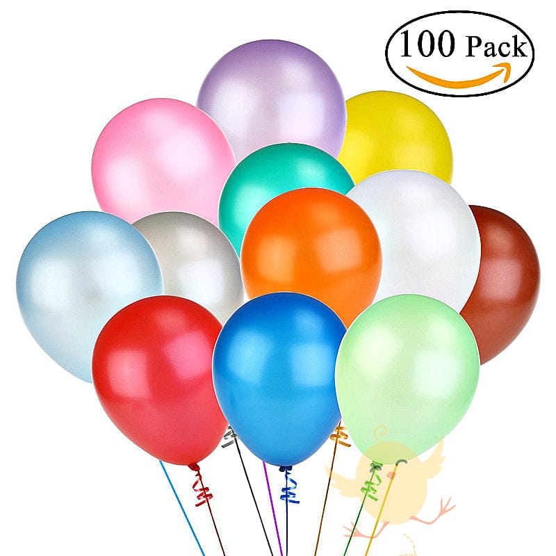 Balloons Plain Party Mix 100pcs with 1 Hand Air Balloon portable Pump - Armaa Store