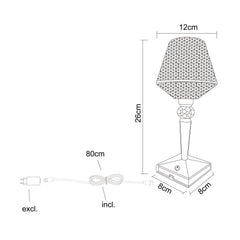 Rose Diamond Table Lamp- USB Charging & Touchable