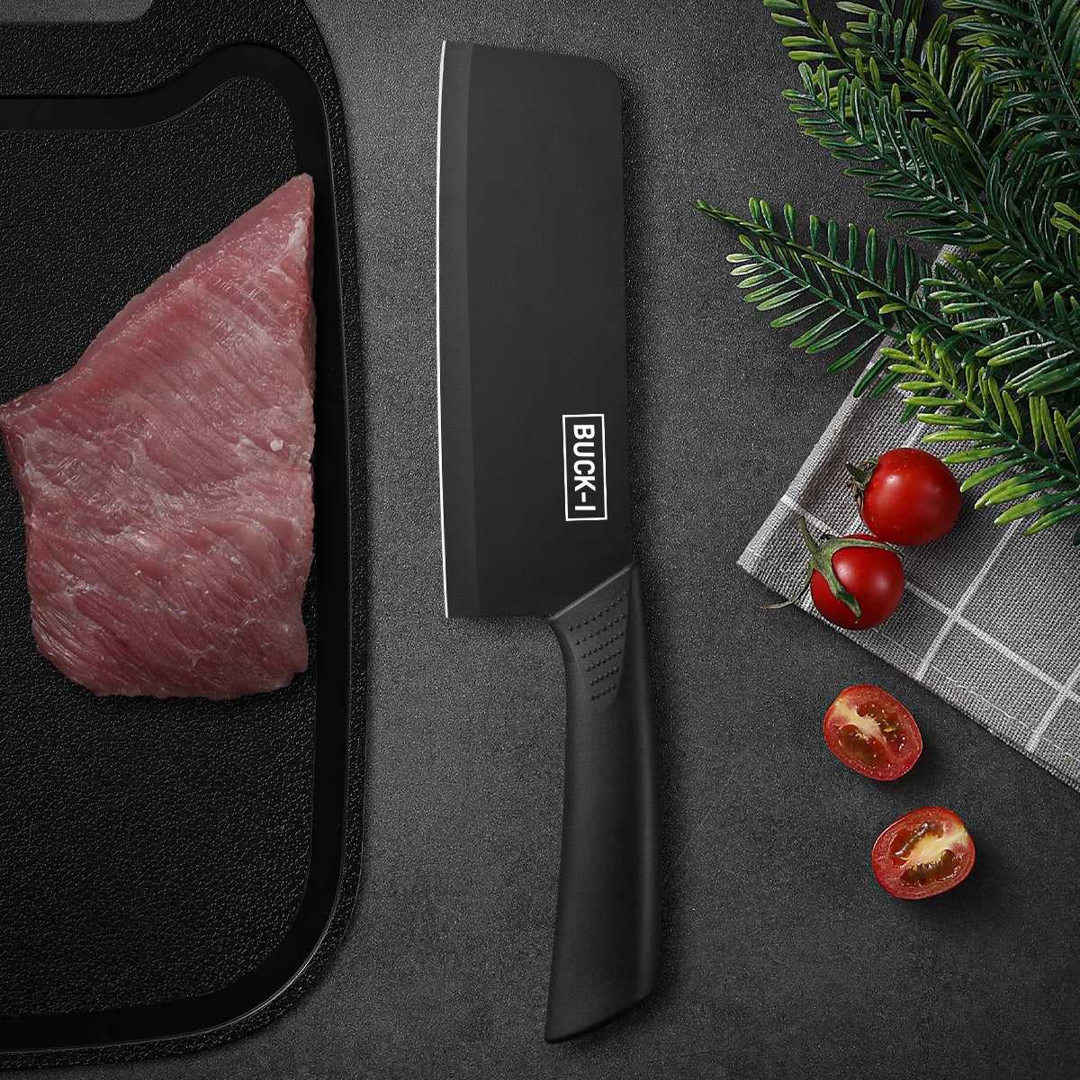 Buck-I Meat Cleaver - Sharp Stainless Steel Bone Cutting Knife