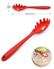 Silicone Pasta, Noodle and Spaghetti Ladle (Fork, and Server Tongs)