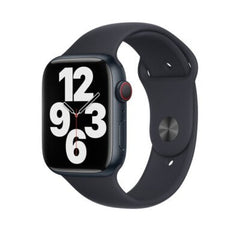 Smartwatch with a black band on a white background