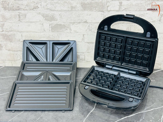 Raf 3 in 1 Sandwich Maker | Sandwich Maker with Grill, and Waffle plates