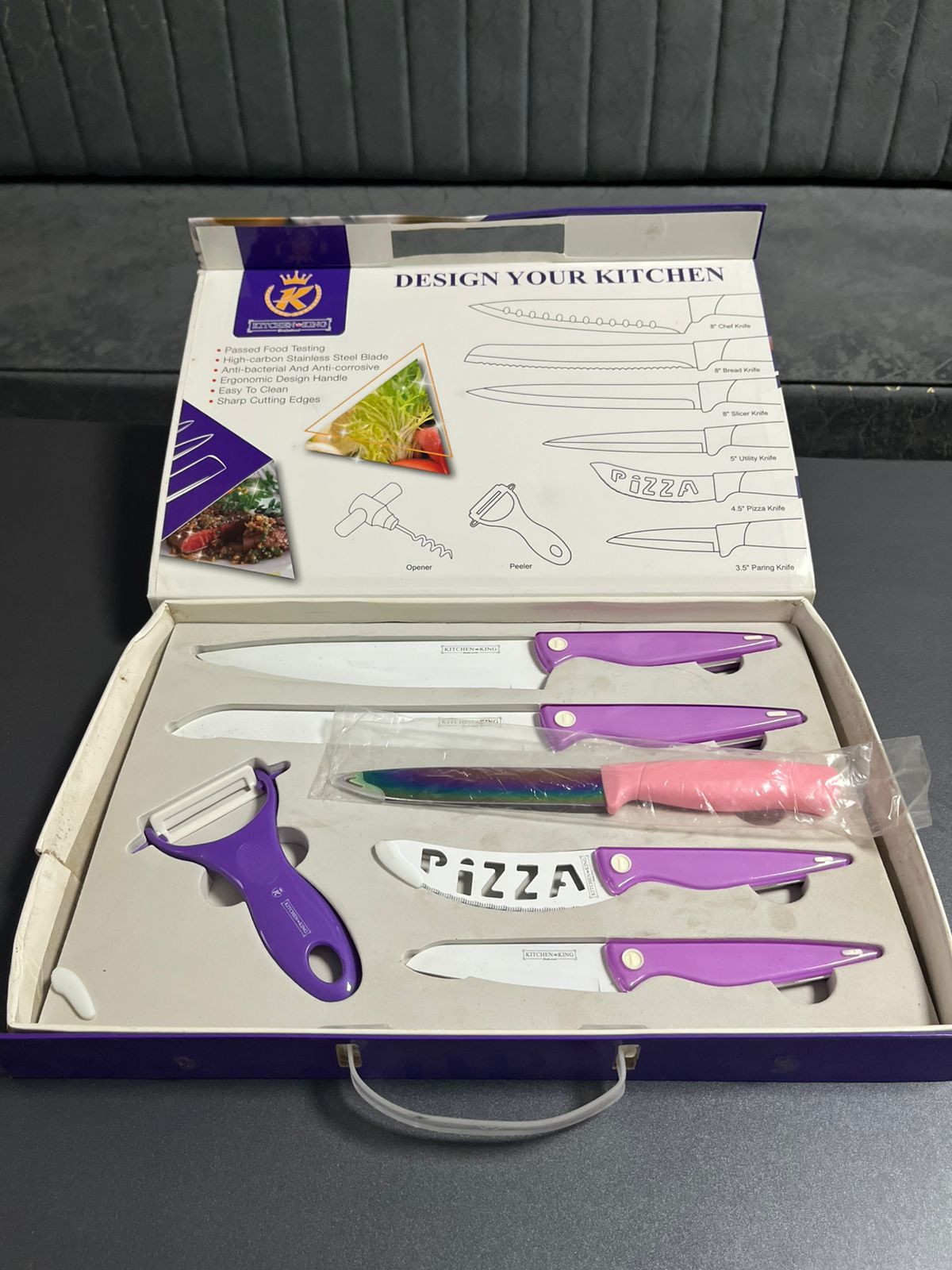Kitchen King 6-Piece Kitchen Knife Set - KK19-5LN (Purple)