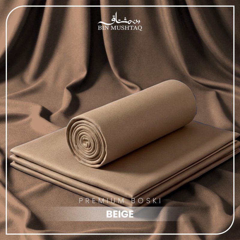 BEIGE - Imperial Original Unstitched Boski - Bin Mushtaq