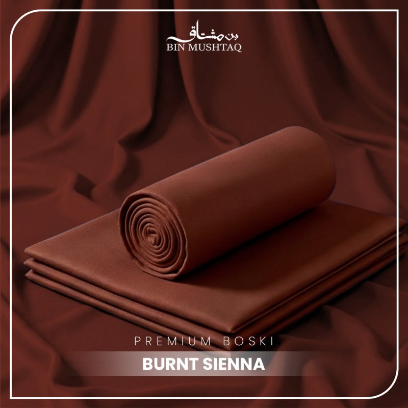 Burnt Sienna - Imperial Original Unstitched Boski - Bin Mushtaq