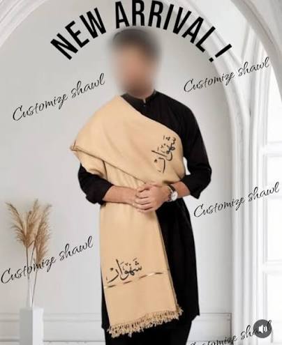 🧣✨ Customized Name Shawl  for Men & Women – 💳 Advance Payment Required
