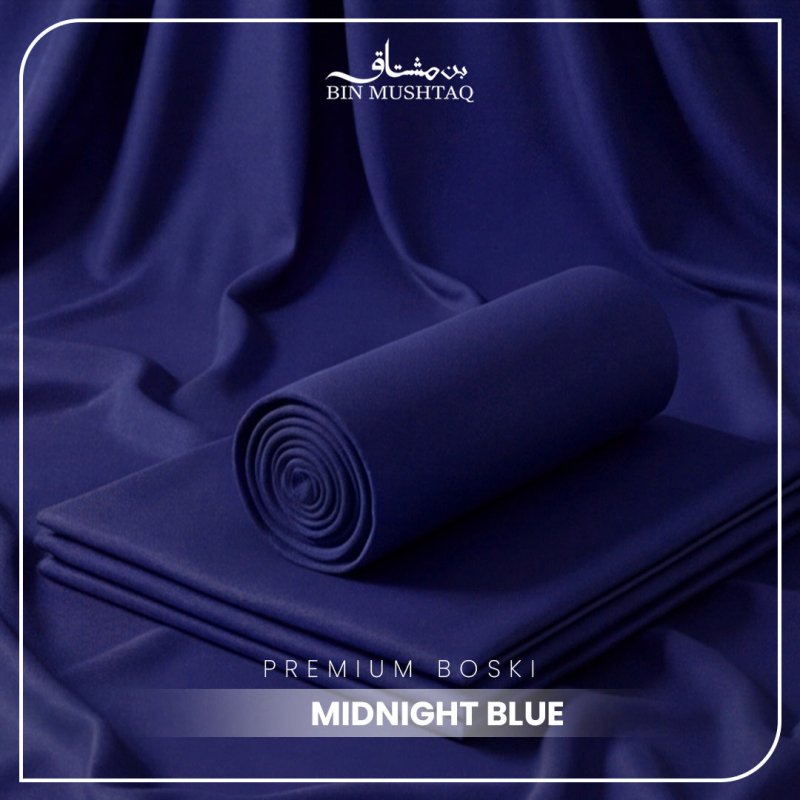 Midnight Blue - Imperial Original Unstitched Boski - Bin Mushtaq
