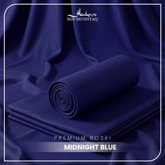 Midnight Blue - Imperial Original Unstitched Boski - Bin Mushtaq