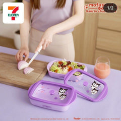 Mofusand x Sanrio Hello Kitty Bento Glass Lunch Box - Airtight Food Container (7-11 Edition)
