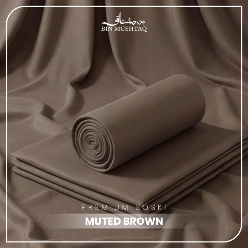 Muted Brown - Imperial Original Unstitched Boski - Bin Mushtaq