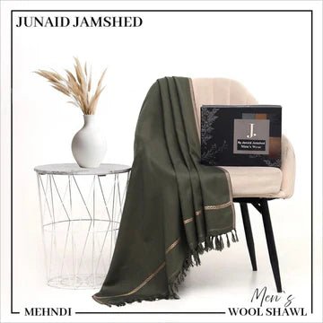 J. Premium Box Pack Italian Wool Shawl-Mehndi