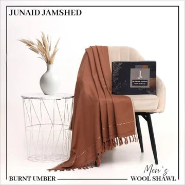 J. Premium Box Pack Italian Wool Shawl-Burnt Umber