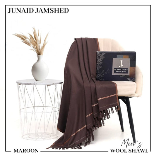 J. Premium Box Pack Italian Wool Shawl-Maroon