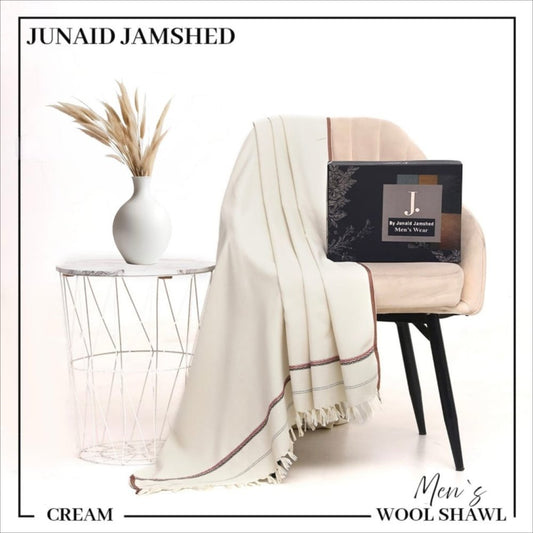 J. Premium Box Pack Italian Wool Shawl-Cream