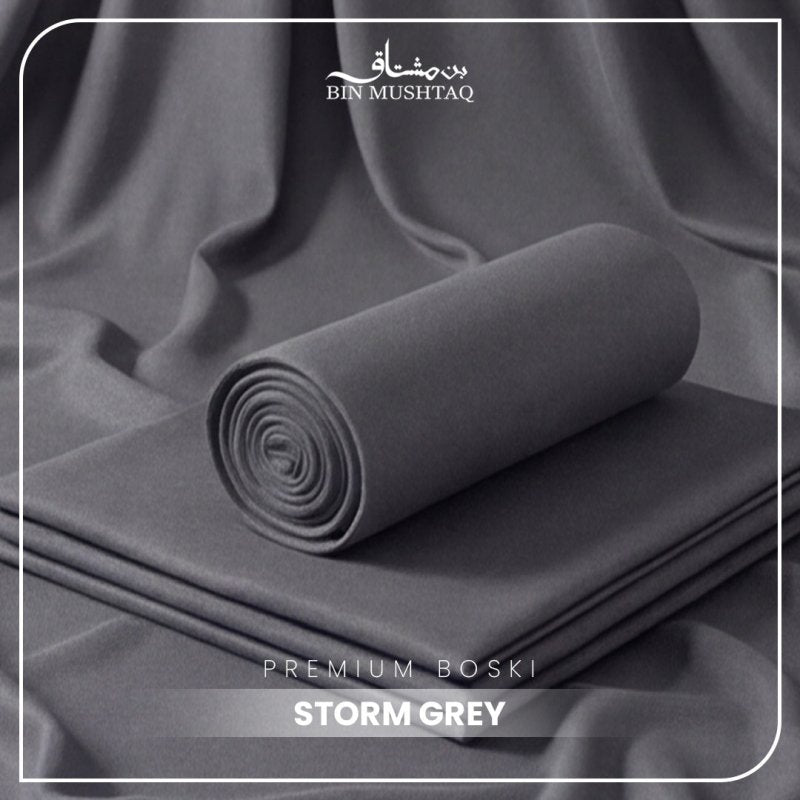 Storm Grey – Imperial Original Unstitched Boski - Bin Mushtaq
