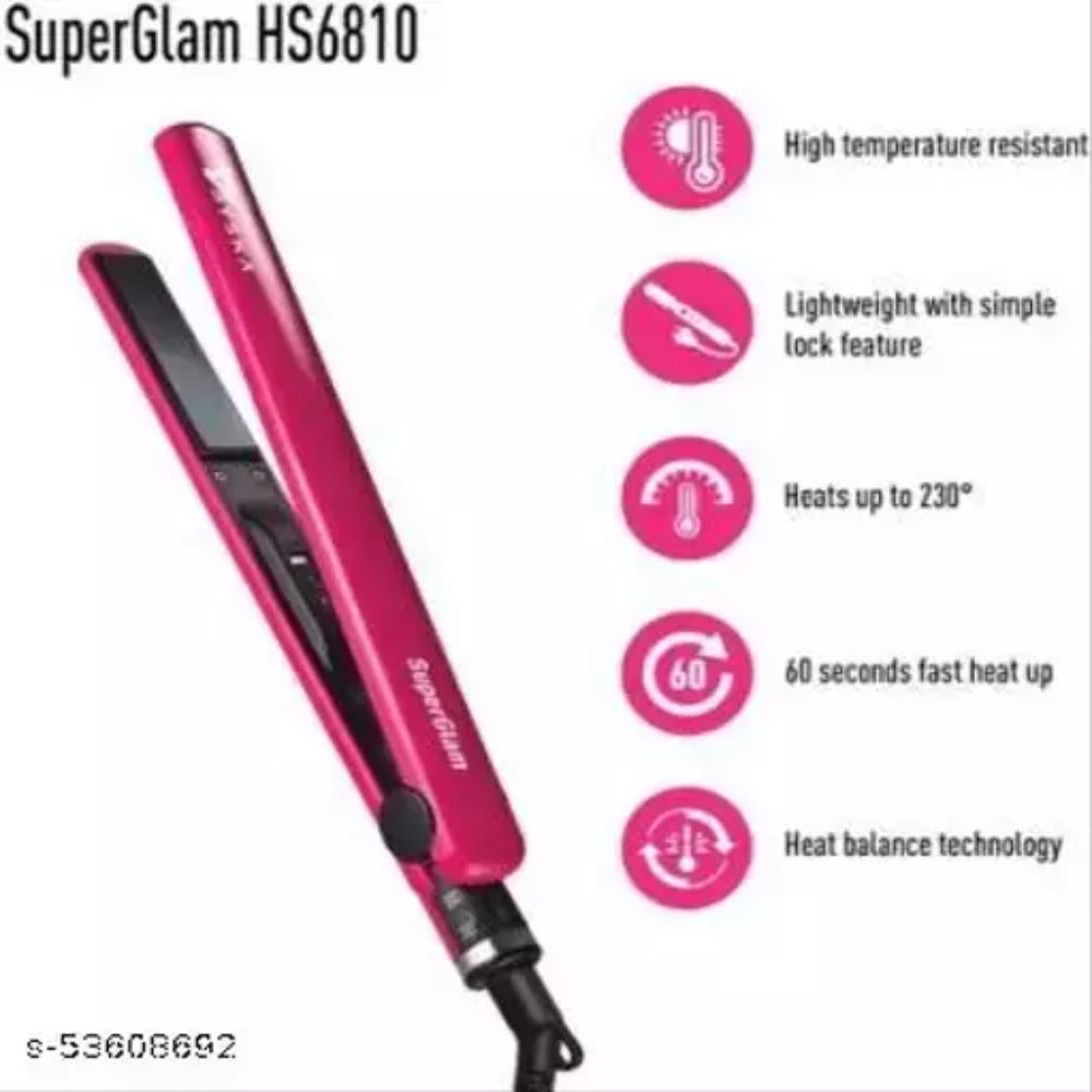 Syska HS6812 Super Glam Hair Straightener with Ceramic Plates, Heat Balance Technology and Overheat Protection